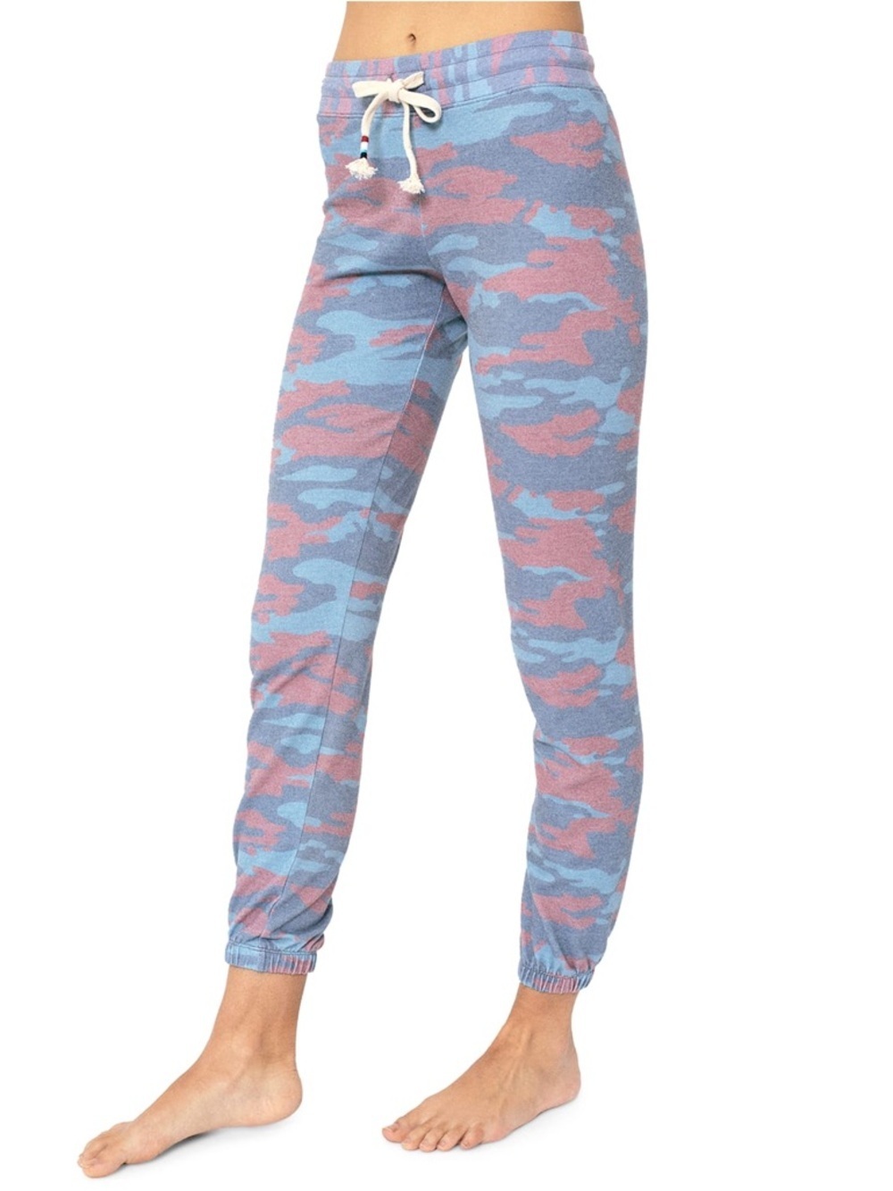 Sol Angeles Camo Jogger Sweatpants Size Small NWT Blue Pink Lounge Pants